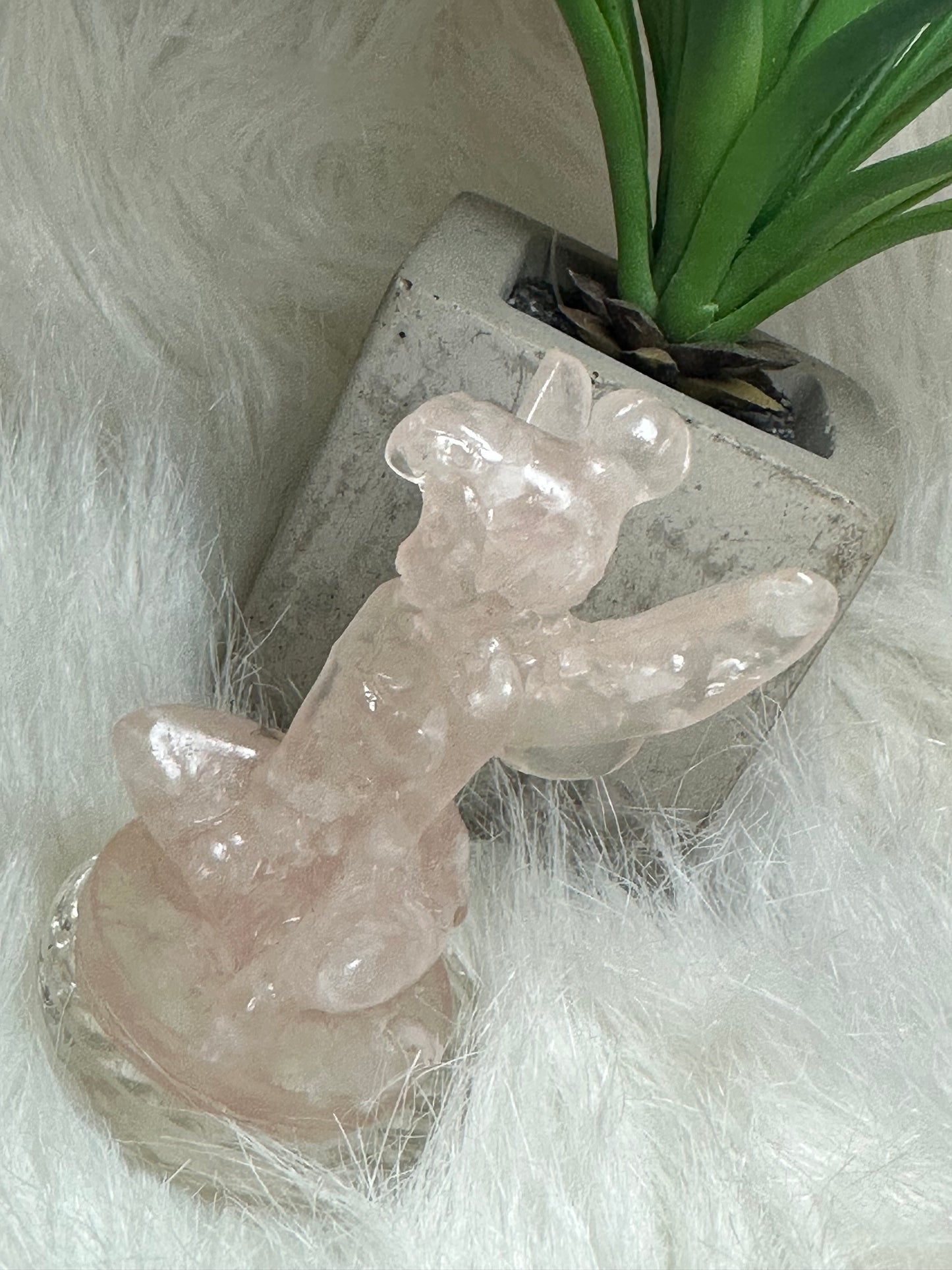 Rose Quartz Tinkerbell in resin