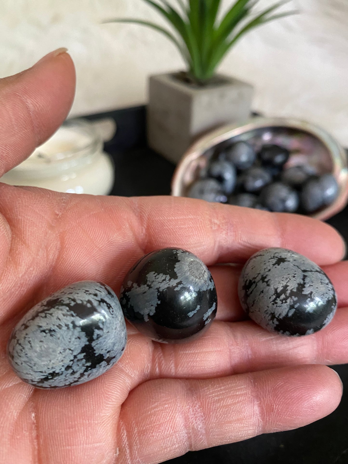 Snowflake Obsidian Tumbles (mix n match all tumbles 3 for $10)