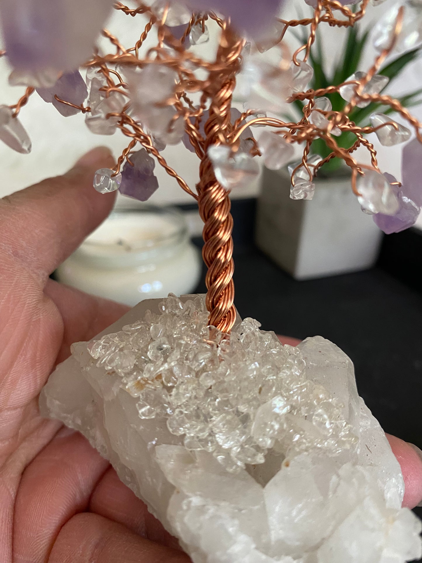 Amethyst and Clear Quartz Tree