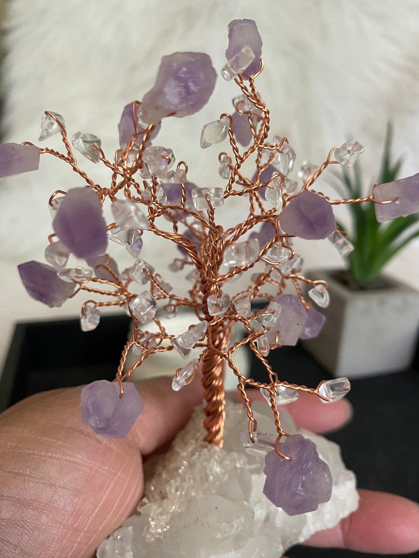 Amethyst and Clear Quartz Tree