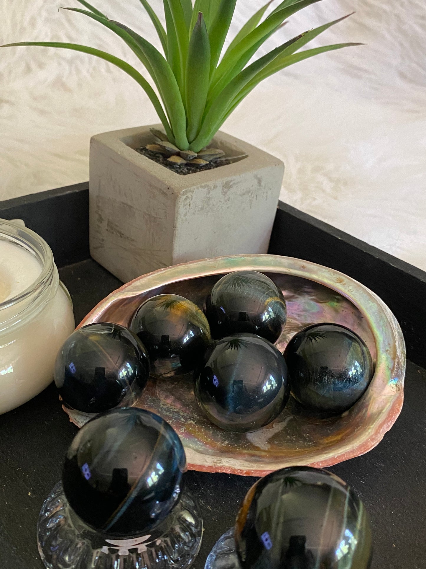 Blue Tigers Eye Spheres