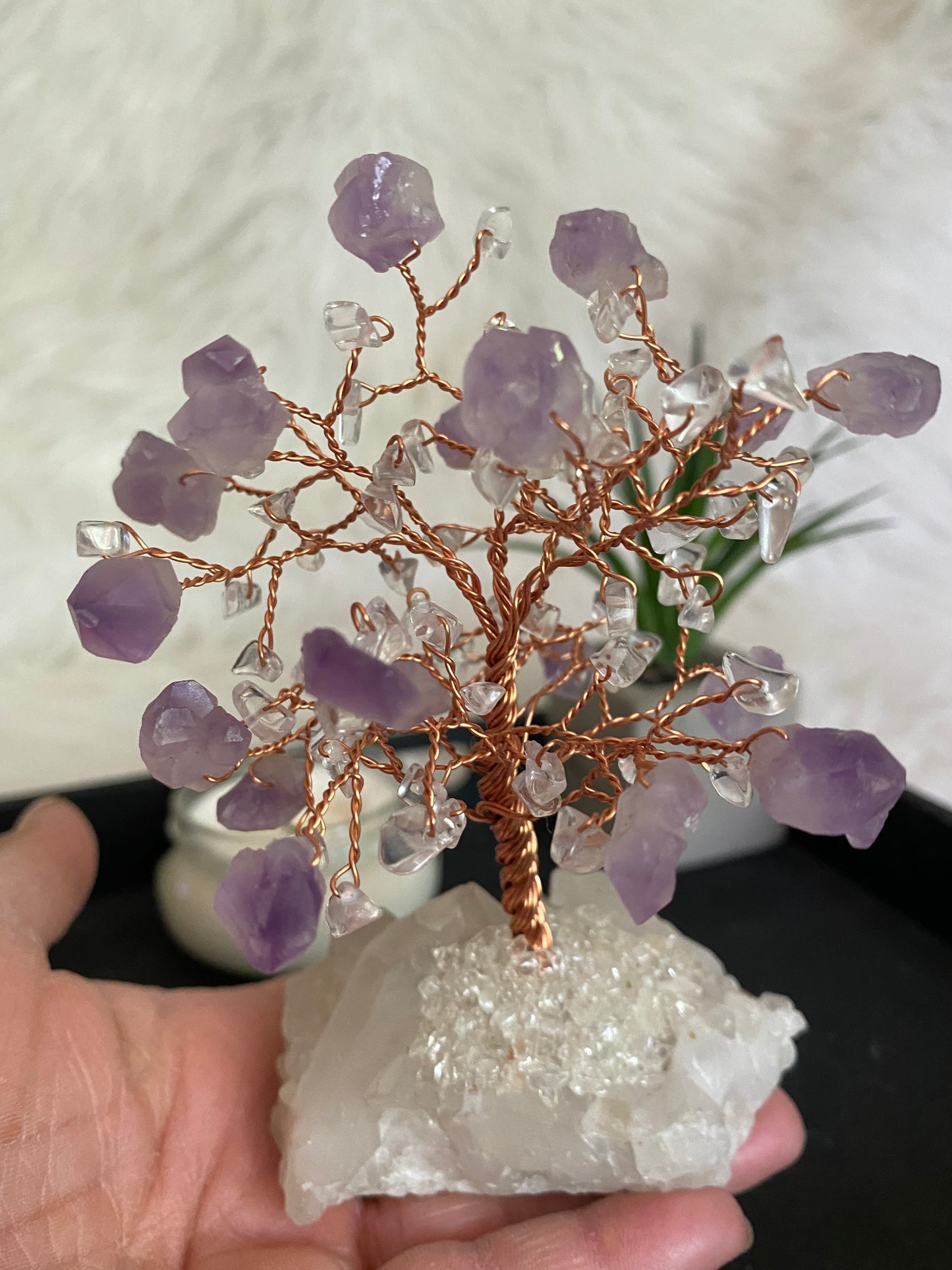 Amethyst and Clear Quartz Tree