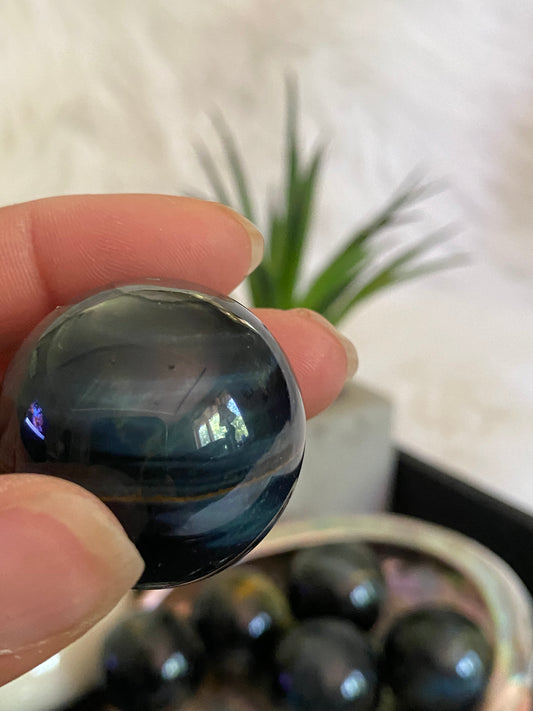 Blue Tigers Eye Spheres