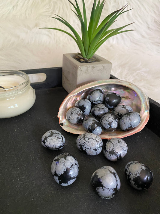 Snowflake Obsidian Tumbles (mix n match all tumbles 3 for $10)