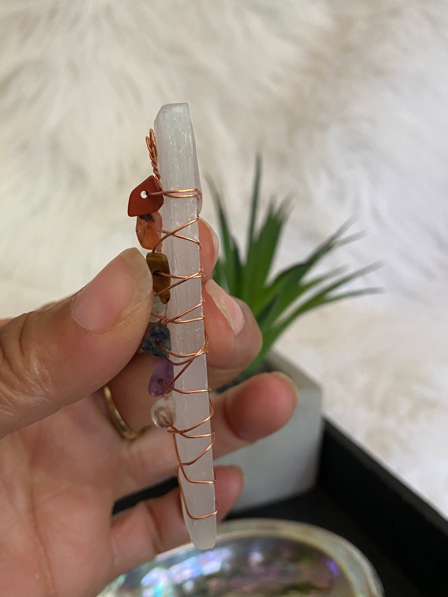 Selenite Chakra Wand