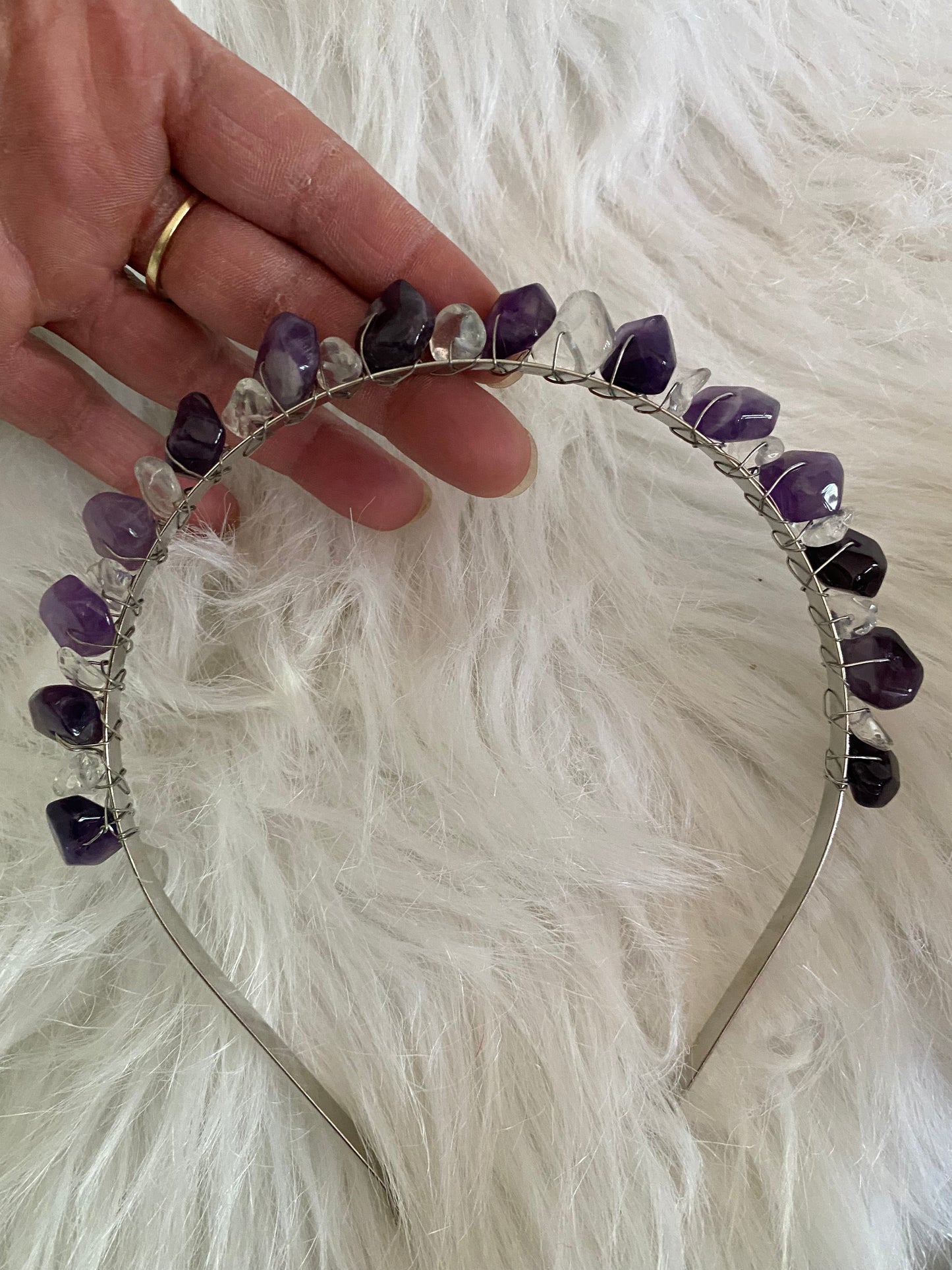 Amethyst with Clear Quartz Tiara