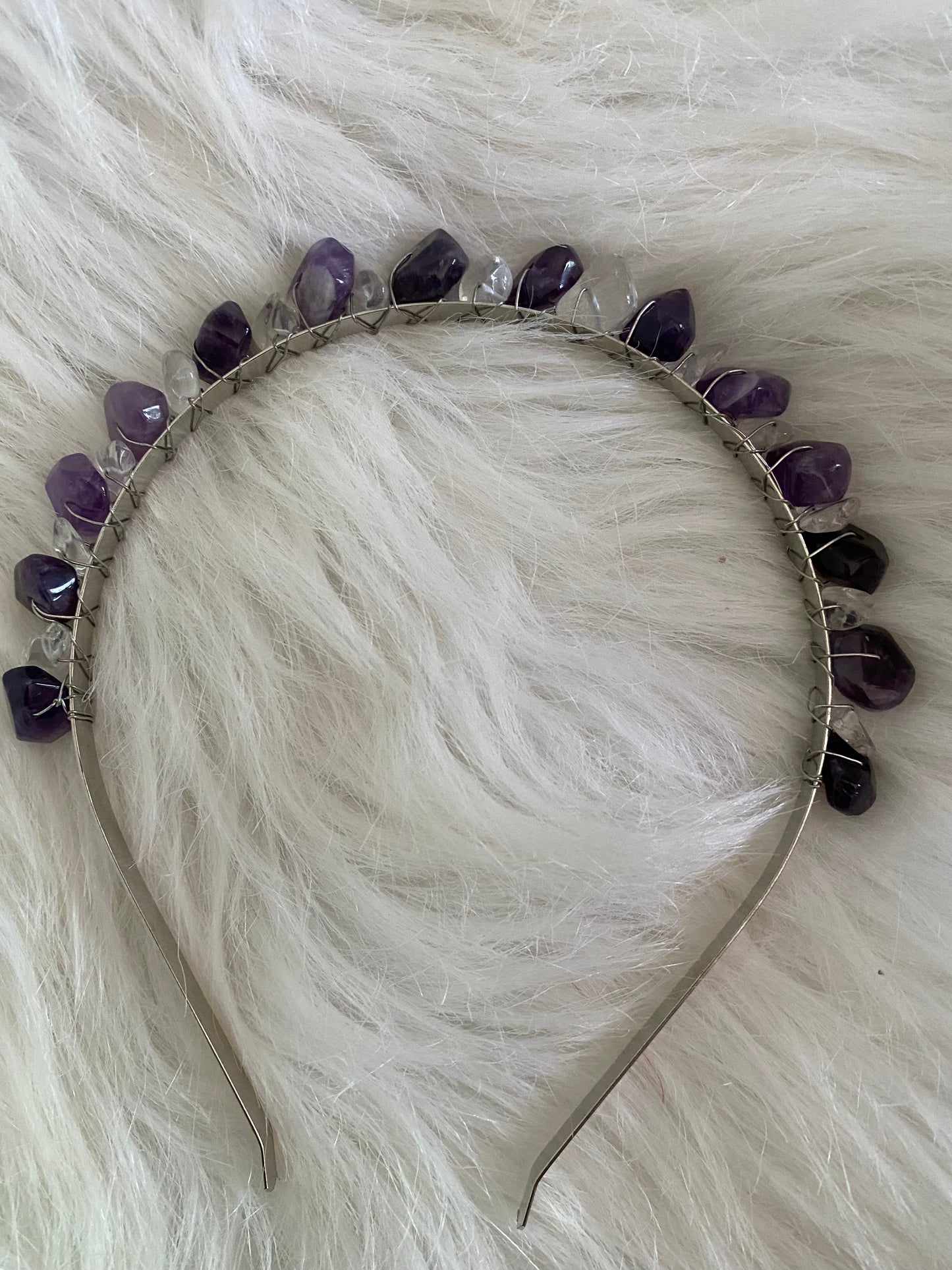 Amethyst with Clear Quartz Tiara